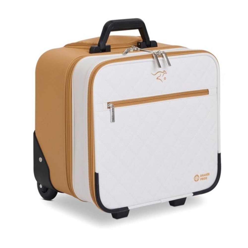 Drakes Pride Legacy Trolley Lawn Bowls Bag - White/Tan