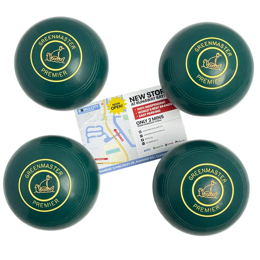 Greenmaster (Pre-Owned) Premier Lawn Bowls Size 4 Heavy Non-Gripped - Green - E86054 Greenmaster