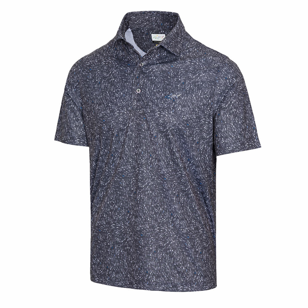 Greg Norman ML75 Mini Sharks Print Polo - Black