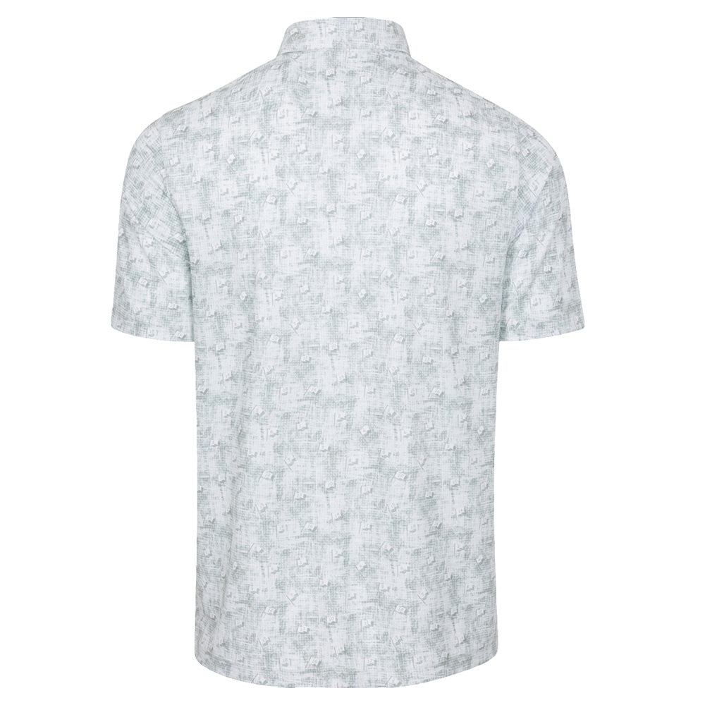 Greg Norman Mens Golf Flags Short Sleeve Polo - Gravel