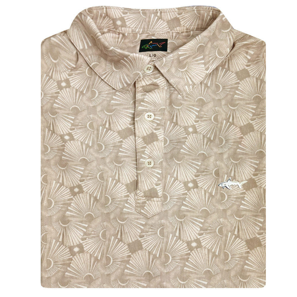 Greg Norman Mens Sunset Short Sleeve Polo - Taupe Grey