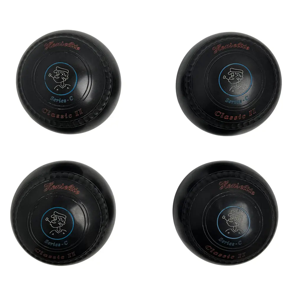 Henselite (Pre-Owned) Classic II Lawn Bowls Size 4 Heavy Gripped - Black - Bowls City