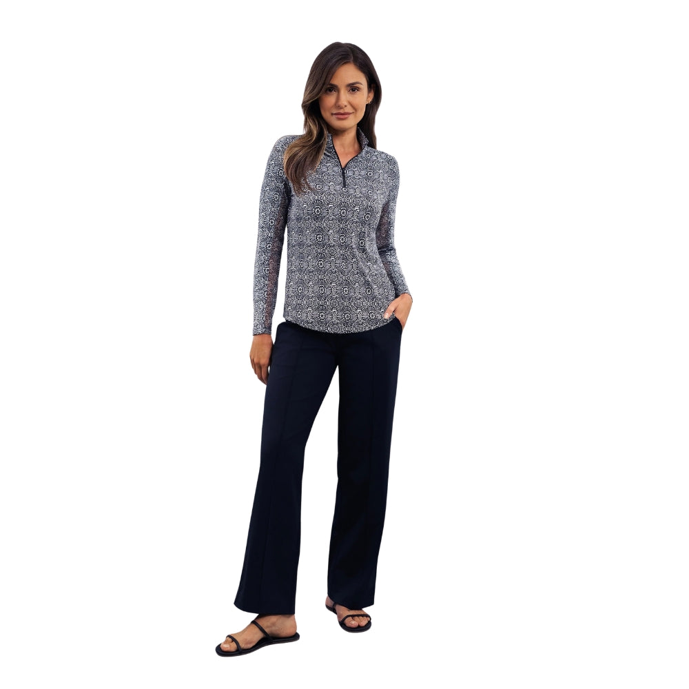 Ibkul Womens Amani Mock Neck Polo