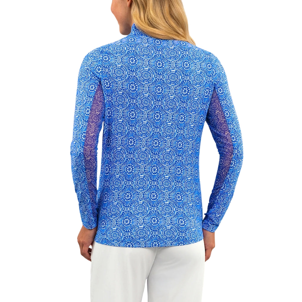 Ibkul Womens Amani Mock Neck Polo