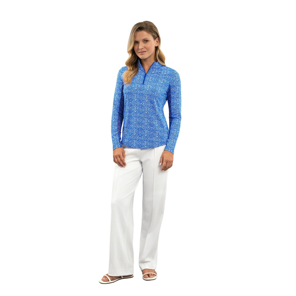 Ibkul Womens Amani Mock Neck Polo