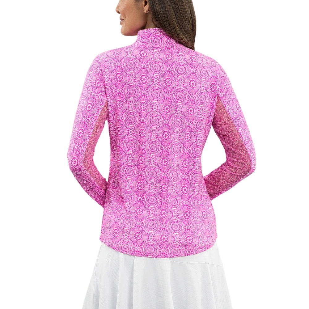 Ibkul Womens Amani Mock Neck Polo