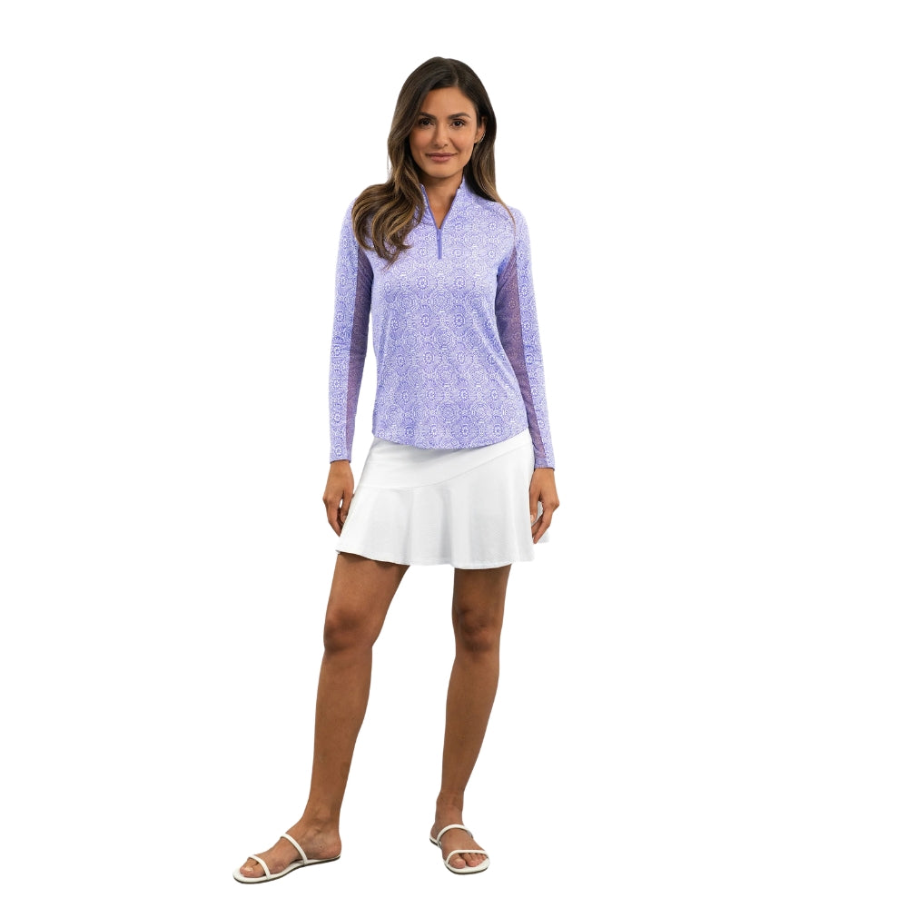 Ibkul Womens Amani Mock Neck Polo