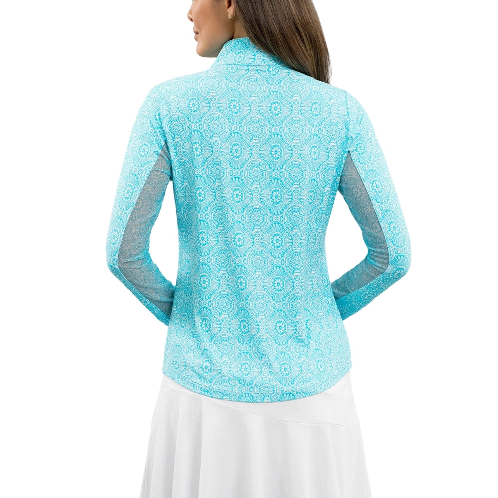 Ibkul Womens Amani Mock Neck Polo