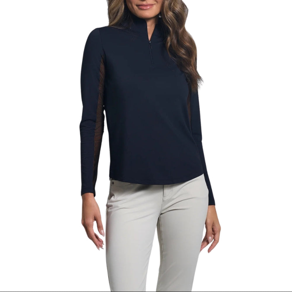 Ibkul Womens Long Sleeve Mock Polo