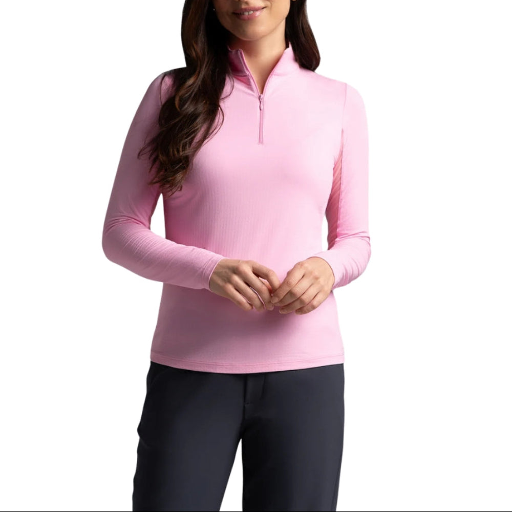 Ibkul Womens Long Sleeve Mock Polo