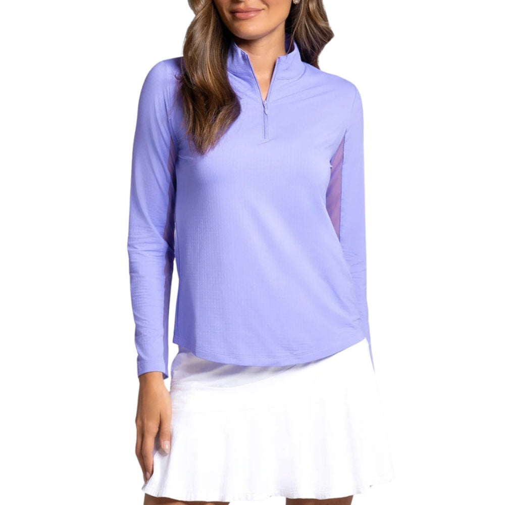 Ibkul Womens Long Sleeve Mock Polo