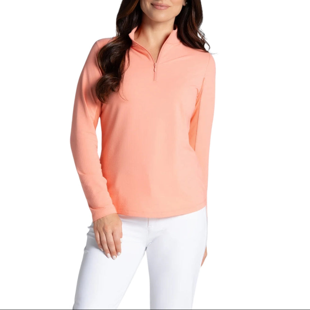 Ibkul Womens Long Sleeve Mock Polo