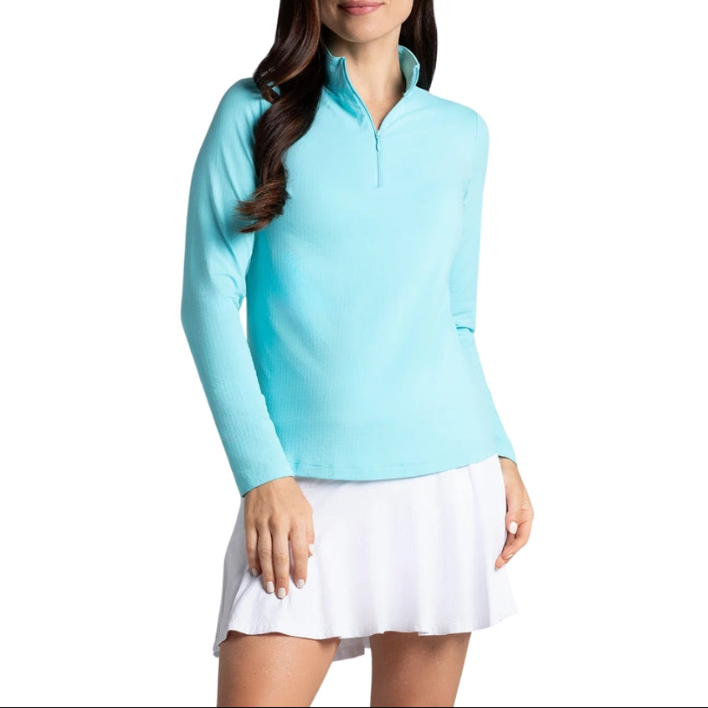 Ibkul Womens Long Sleeve Mock Polo