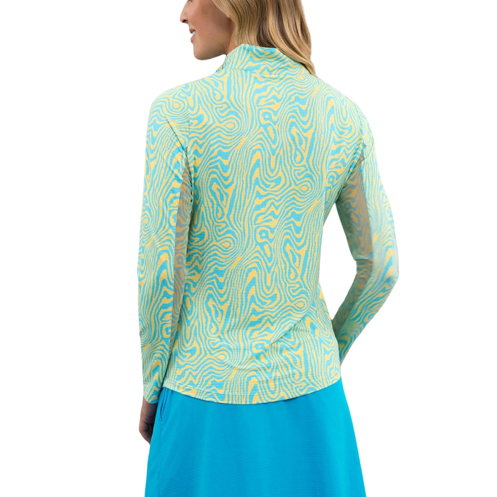Ibkul Womens Courtney Mock Neck Polo