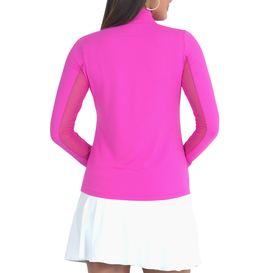 Ibkul Womens Long Sleeve Mock Polo