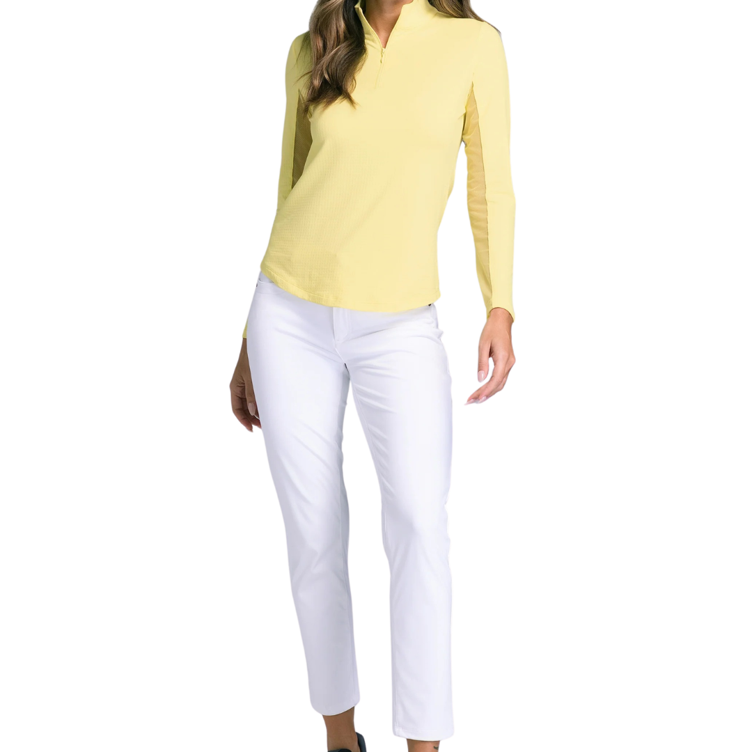Ibkul Womens Long Sleeve Mock Polo