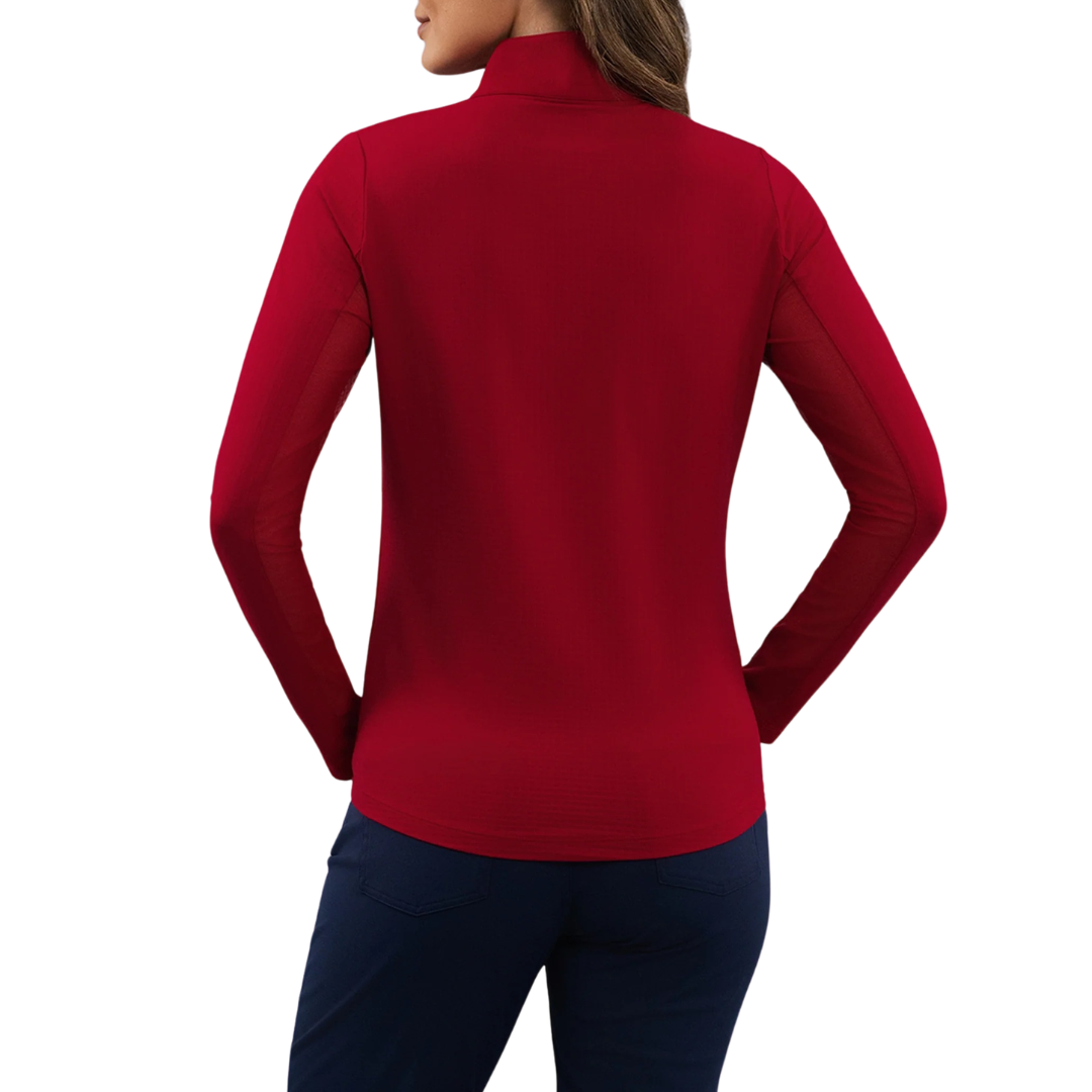 Ibkul Womens Long Sleeve Mock Polo