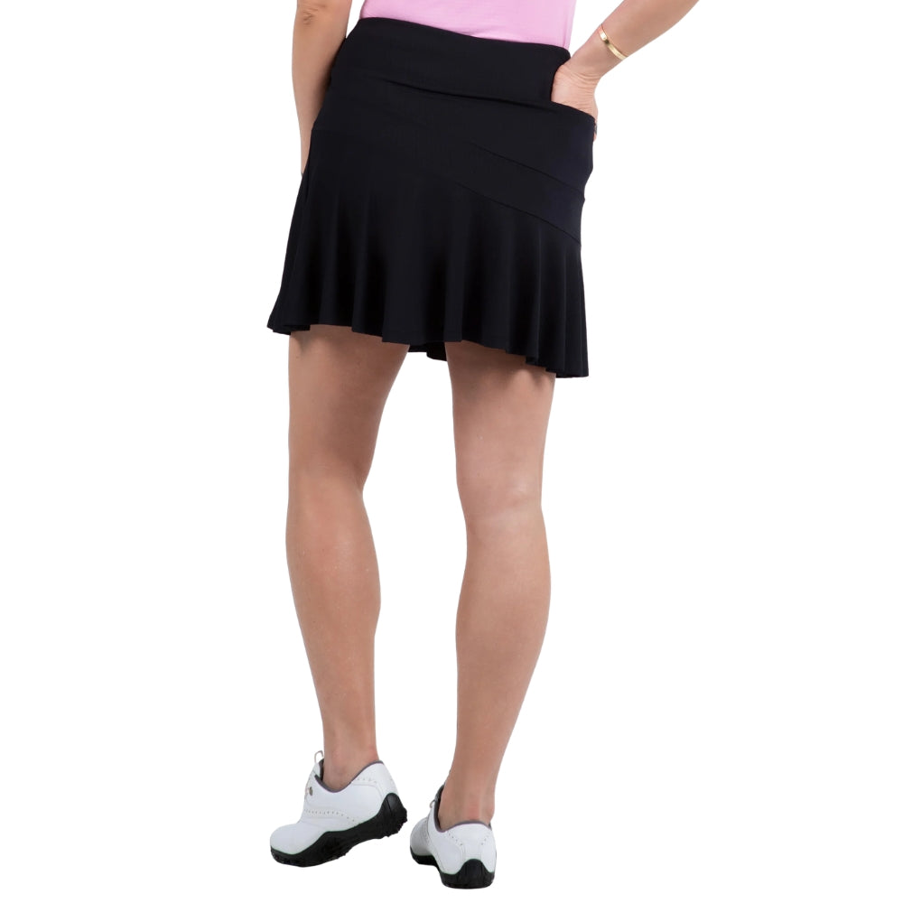 Ibkul Womens Solid Flounce Skort - Black