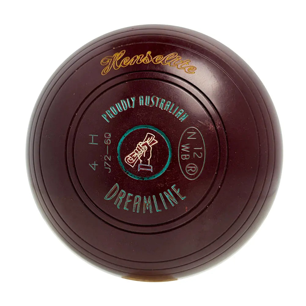 Henselite (Pre-Owned) Dreamline Lawn Bowls Size 4 Heavy Non-Gripped - Maroon J72-6Q Henselite