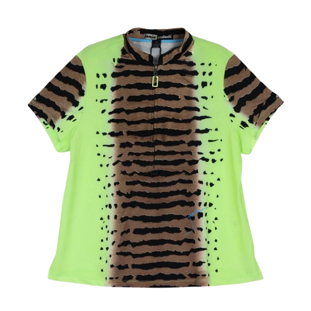 Jamie Sadock Women's Short Sleeve Tiger Tango Polo Shirt – Front View from Bowls City