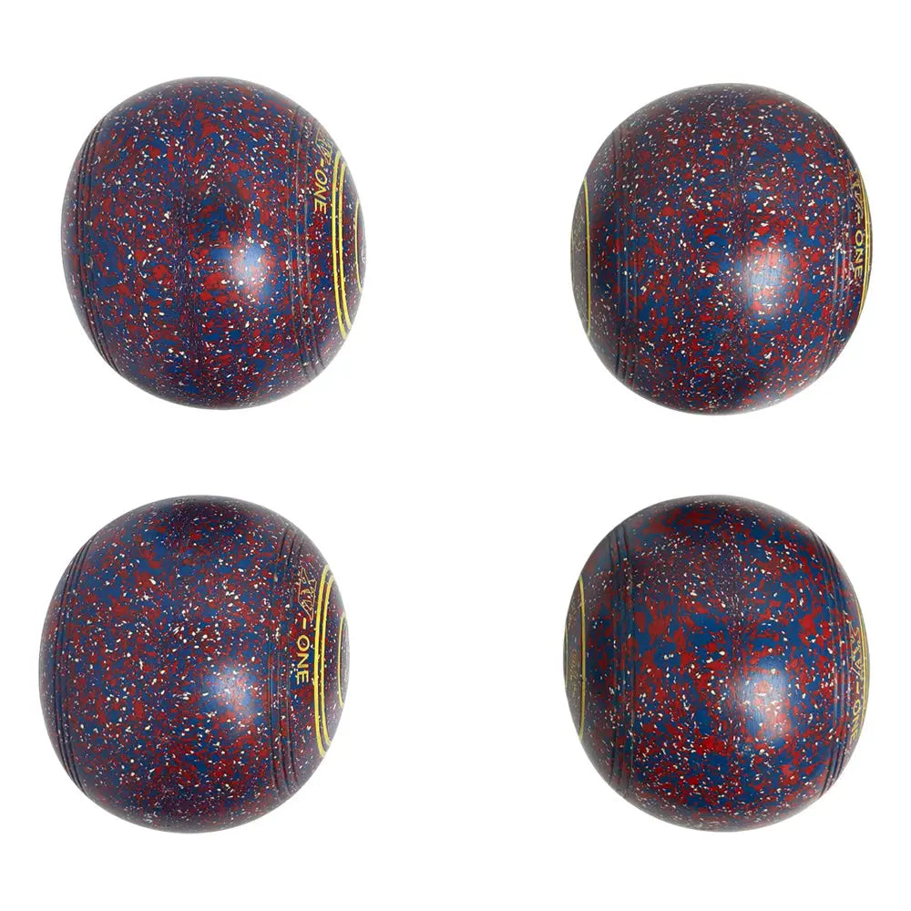 Greenmaster (Pre-Owned) XV-One Lawn Bowls Size 4 Heavy Non-Gripped - Red/Blue Speckle - Bowls City