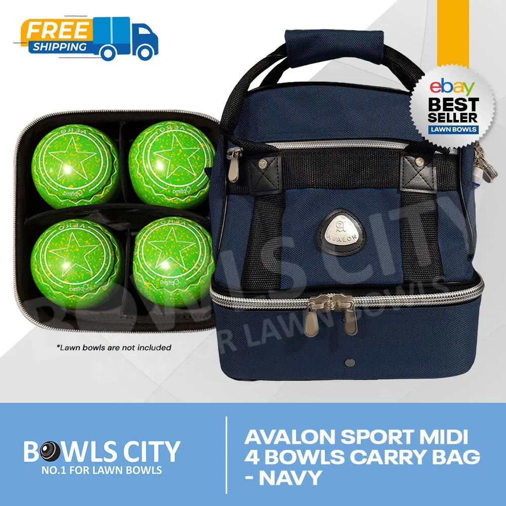 FREE AU SHIPPING! Compact Style Navy Lawn Bowls Bag. Fit 4 Bowls Avalon