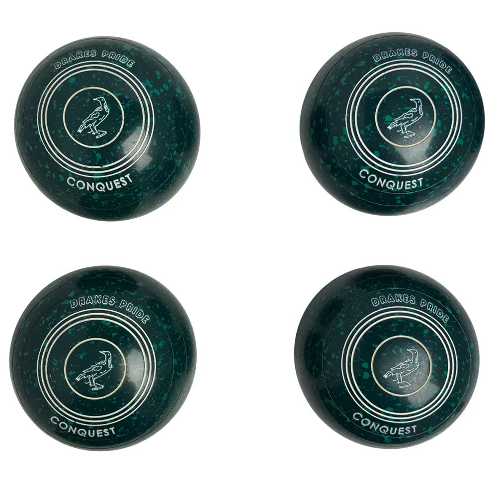 Drakes Pride (Pre-Owned) Conquest Lawn Bowls 4 Heavy Non-Gripped Green Speckle N5-1088 Drakes Pride