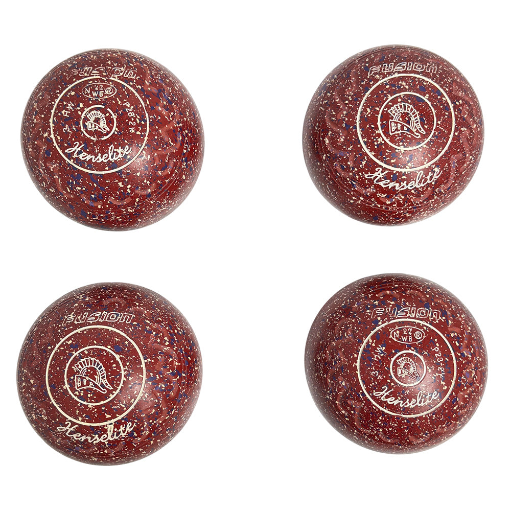 Henselite (Pre-Owned) Fusion Lawn Bowls Size 3 Heavy Gripped - Maroon P23-2Y