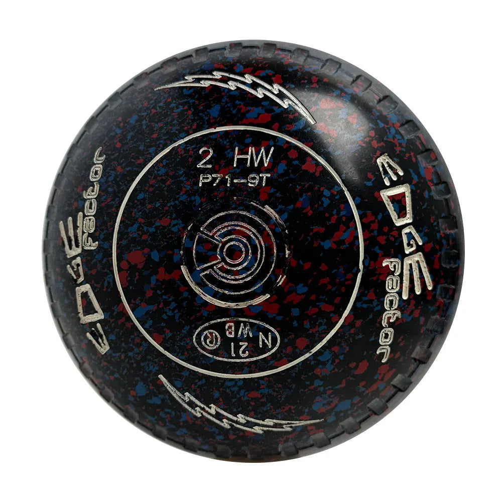 Edge (Pre-Owned) Factor Lawn Bowls Size 2 Heavy Gripped - Black Speckle - Bowls City