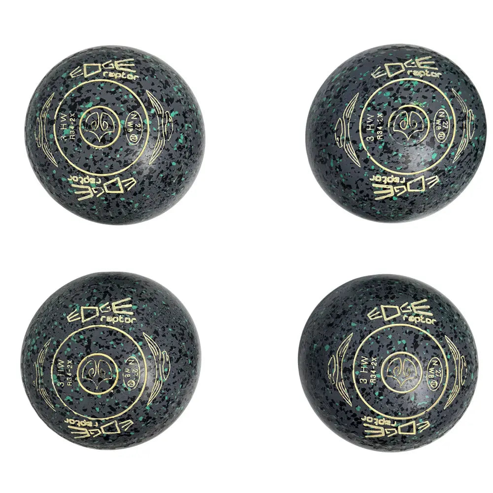 Edge (Pre-Owned) Raptor Lawn Bowls Size 3 Heavy Gripped - Grey Speckle R34-2X - Bowls City