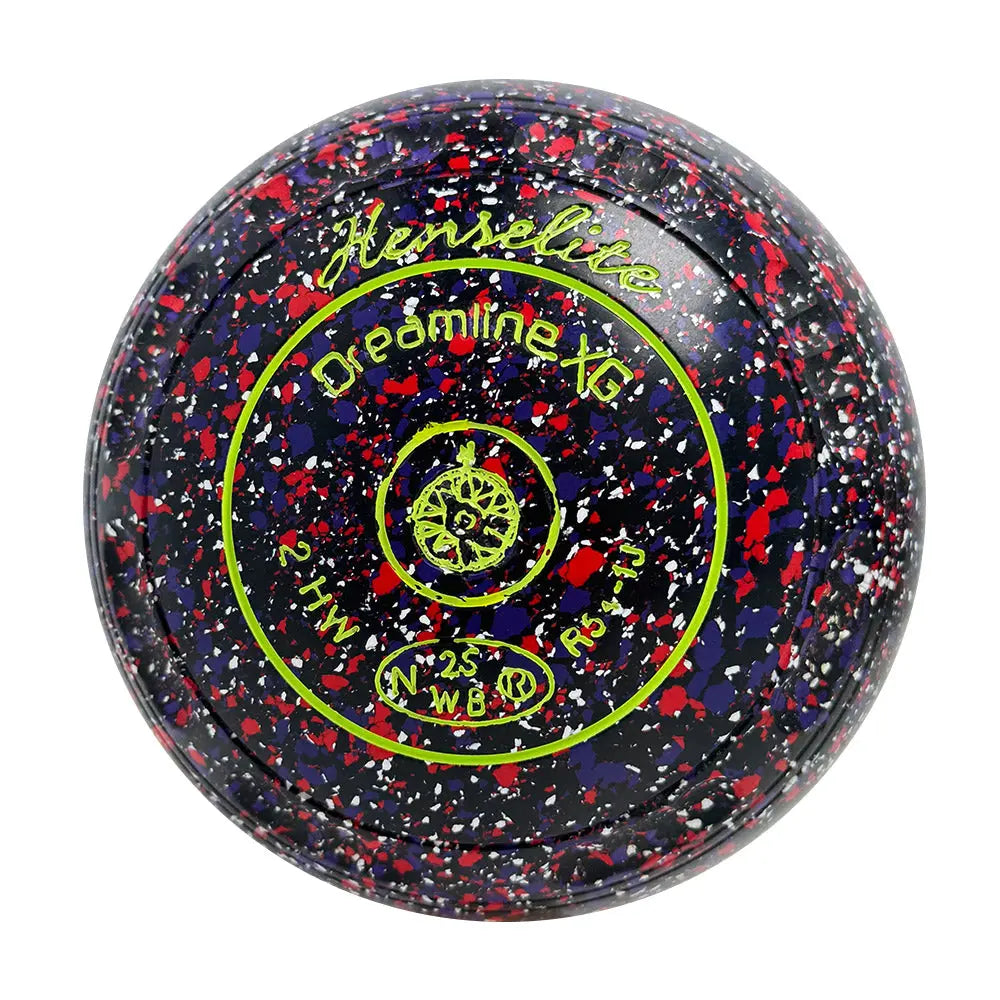 Henselite (Pre-Owned) Dreamline XG Lawn Bowls Size 2 Heavy Gripped Black Speckle - R54-1J - Bowls City