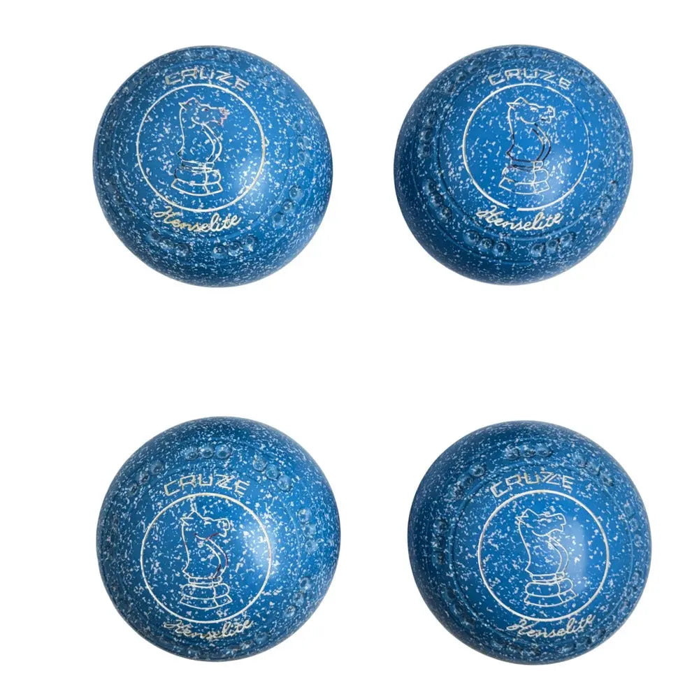 Henselite (Pre-owned) Cruze Lawn Bowls Size 3 Heavy Gripped - Blue Speckle R82-3N - Bowls City