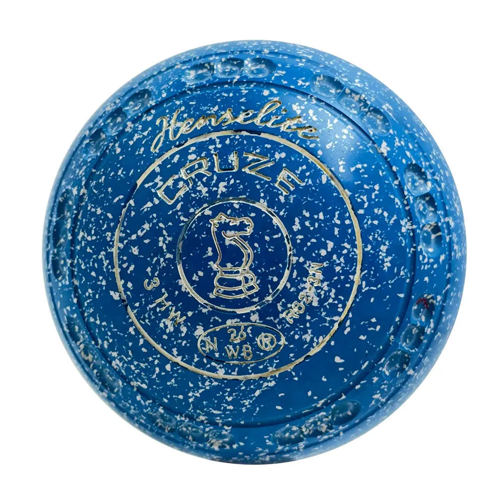 Henselite (Pre-owned) Cruze Lawn Bowls Size 3 Heavy Gripped - Blue Speckle R82-3N - Bowls City
