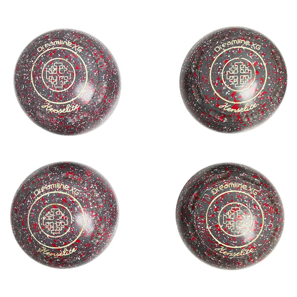 Henselite (Pre-owned) Dreamline XG Lawn Bowls Size 4 Heavy Gripped - Grey/Red R92-4H - Bowls City