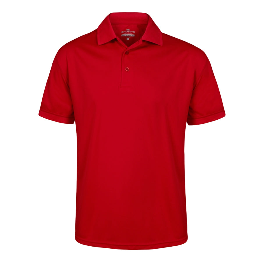 Sporte Leisure Mens Buzz Short Sleeve Polo - Cherry
