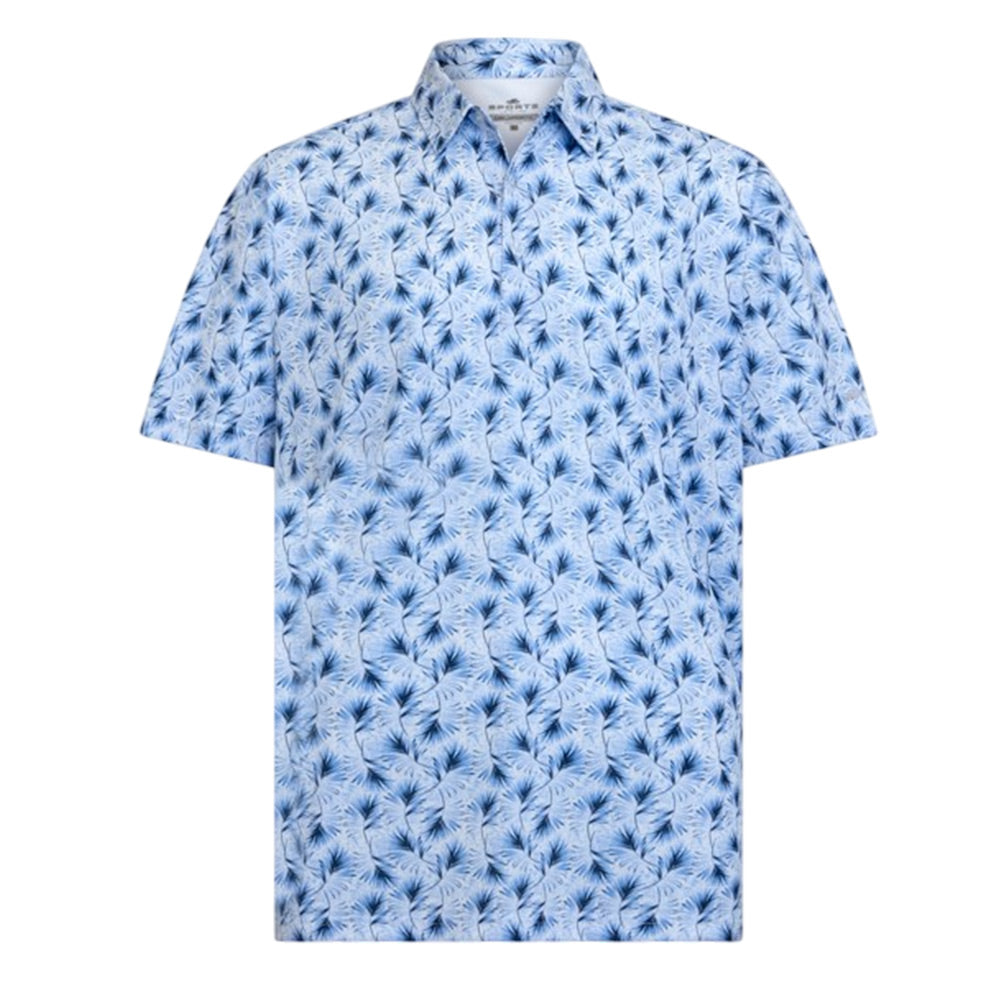 Sporte Leisure Mens Leaves Short Sleeve Polo - Blue