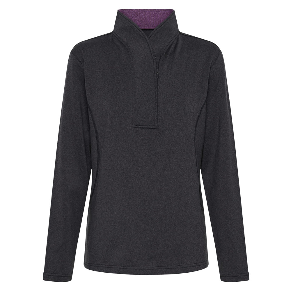 Sporte Leisure Womens Noir 1/4 Zip Pullover - Black Marle *