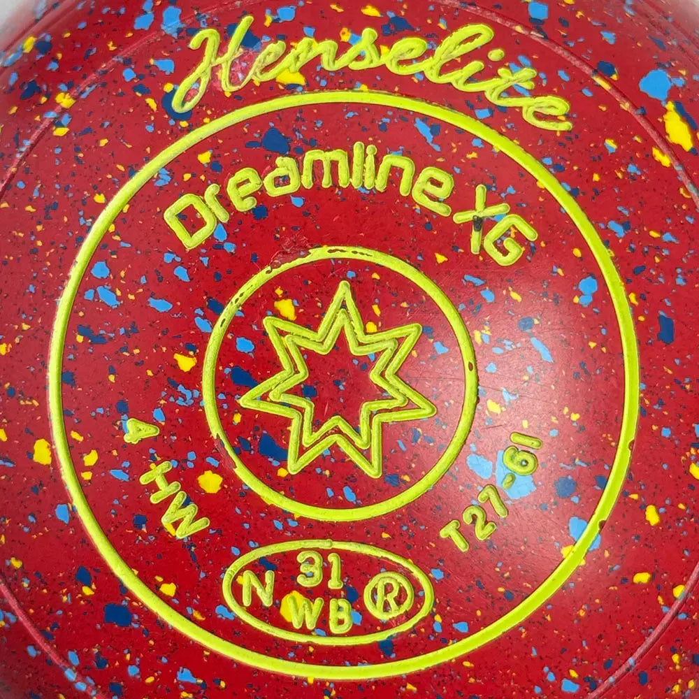 Henselite (Pre-Owned) Dreamline XG Lawn Bowls Size 4 Heavy Non-Gripped Red/Blue - T27-6I - Bowls City