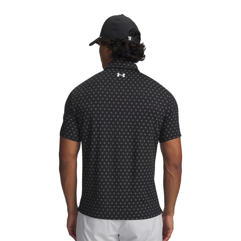 Under Armour Playoff 3.0 Print Mens Polo - Black/White