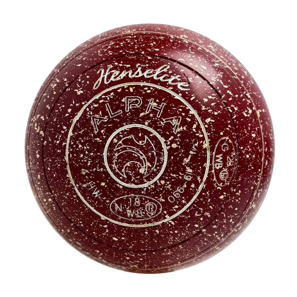 Henselite (Pre-Owned) Alpha Lawn Bowls Size 4 Non-Gripped - Maroon/White
