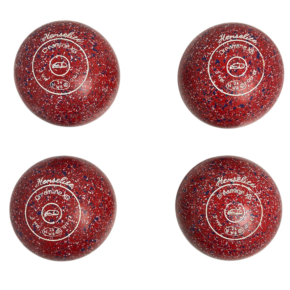 Henselite (Pre-Owned) Dreamline XG Lawn Bowls Size 3 Heavy Non-Gripped - Red Speckle Q13-2Z
