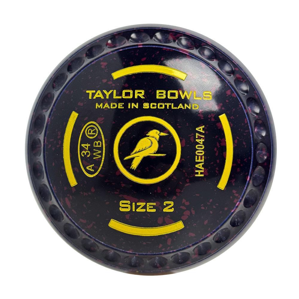 Taylor SR Lawn Bowls Size 2 Heavy Gripped Blue/Magenta - HAE0047A