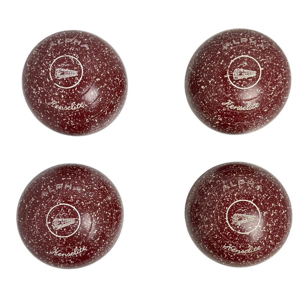 Henselite (Pre-Owned) Alpha Lawn Bowls Size 3 Non-Gripped - Maroon/White O62-4R