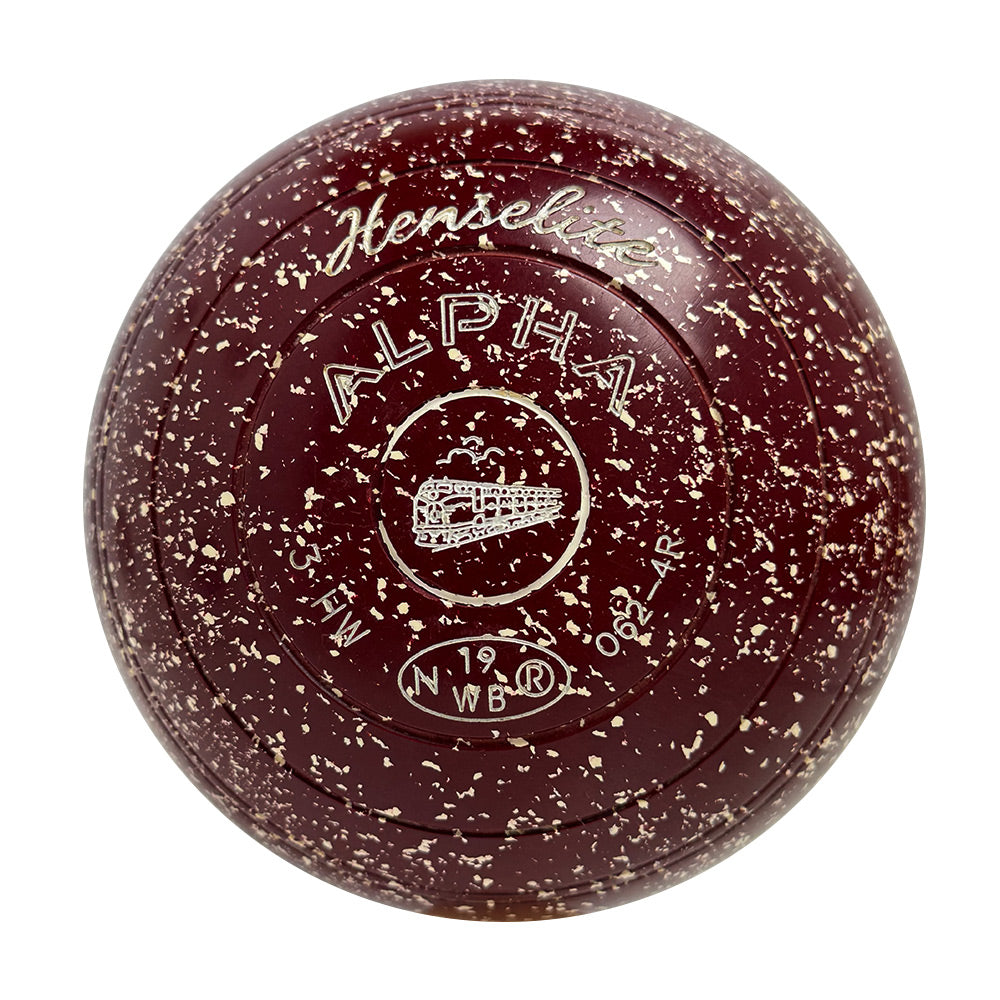 Henselite (Pre-Owned) Alpha Lawn Bowls Size 3 Non-Gripped - Maroon/White O62-4R