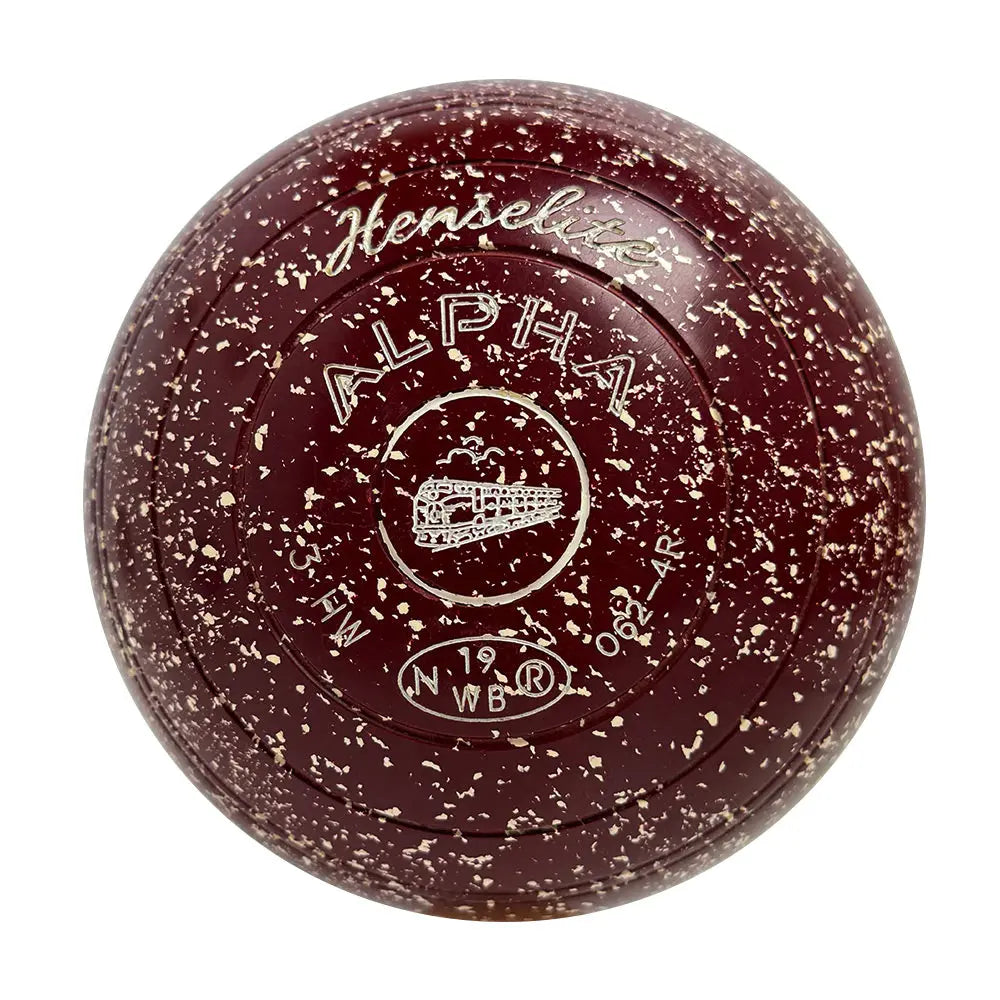 Henselite (Pre-Owned) Alpha Lawn Bowls Size 3 Non-Gripped - Maroon/White O62-4R - Bowls City