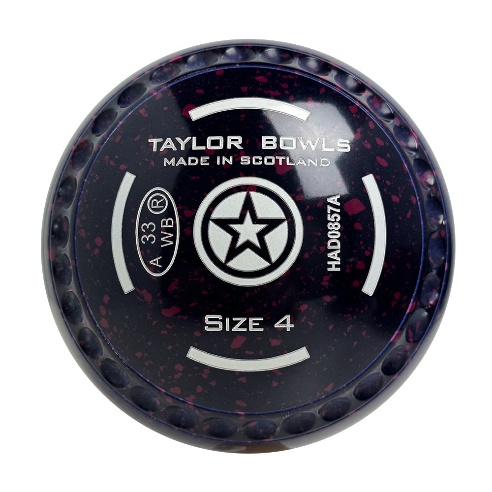 Taylor SR Lawn Bowls Size 4 Heavy Gripped Dark Blue/Magenta - HAD0857A