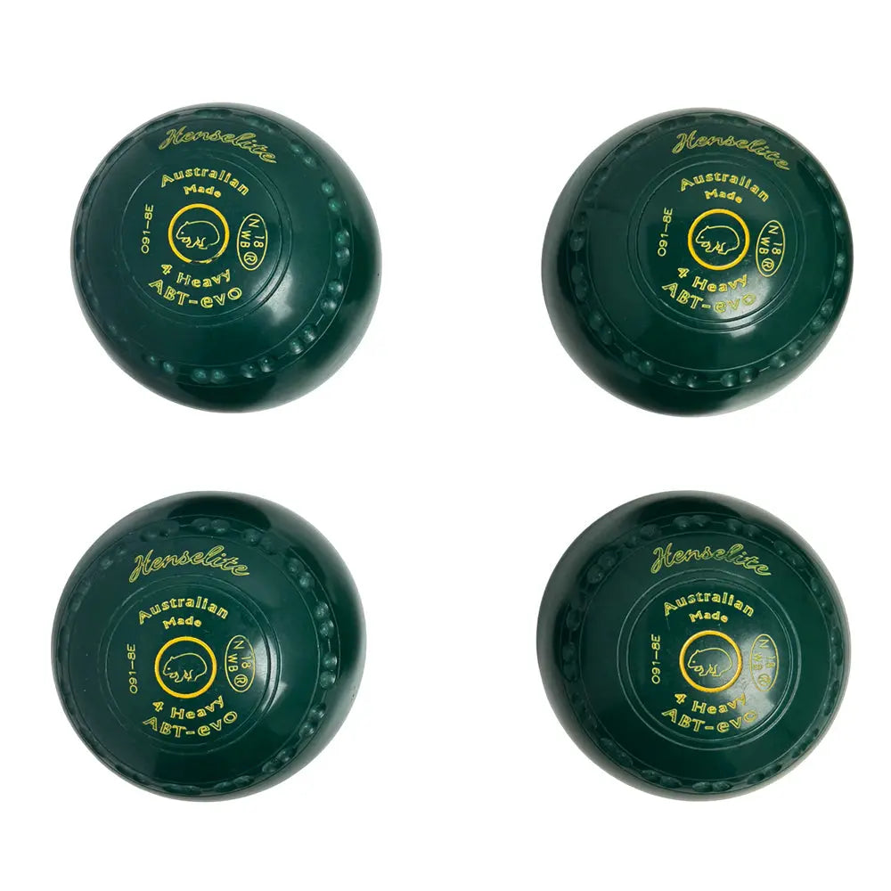 Henselite (Pre-Owned) ABT-Evo Lawn Bowls 4 Heavy Gripped Green - O91-8E - Bowls City
