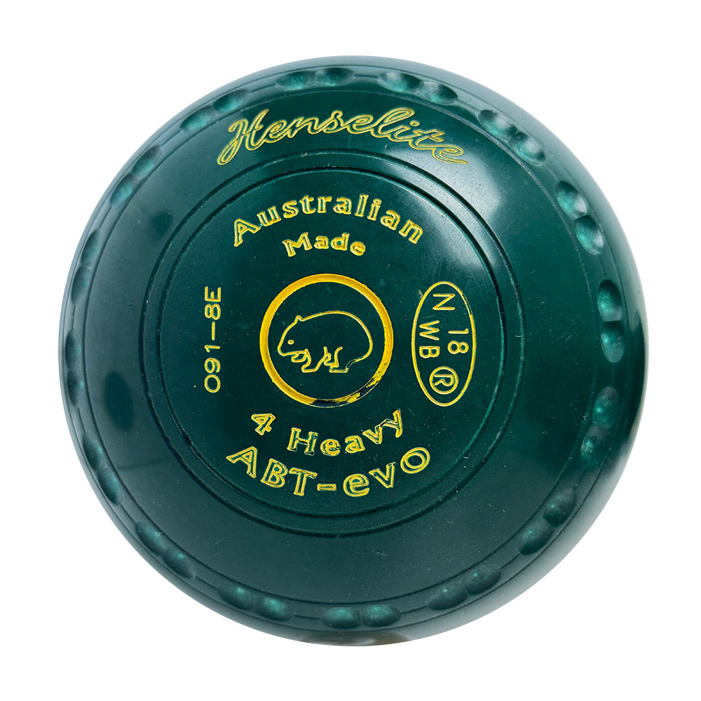 Henselite (Pre-Owned) ABT-Evo Lawn Bowls 4 Heavy Gripped Green - O91-8E