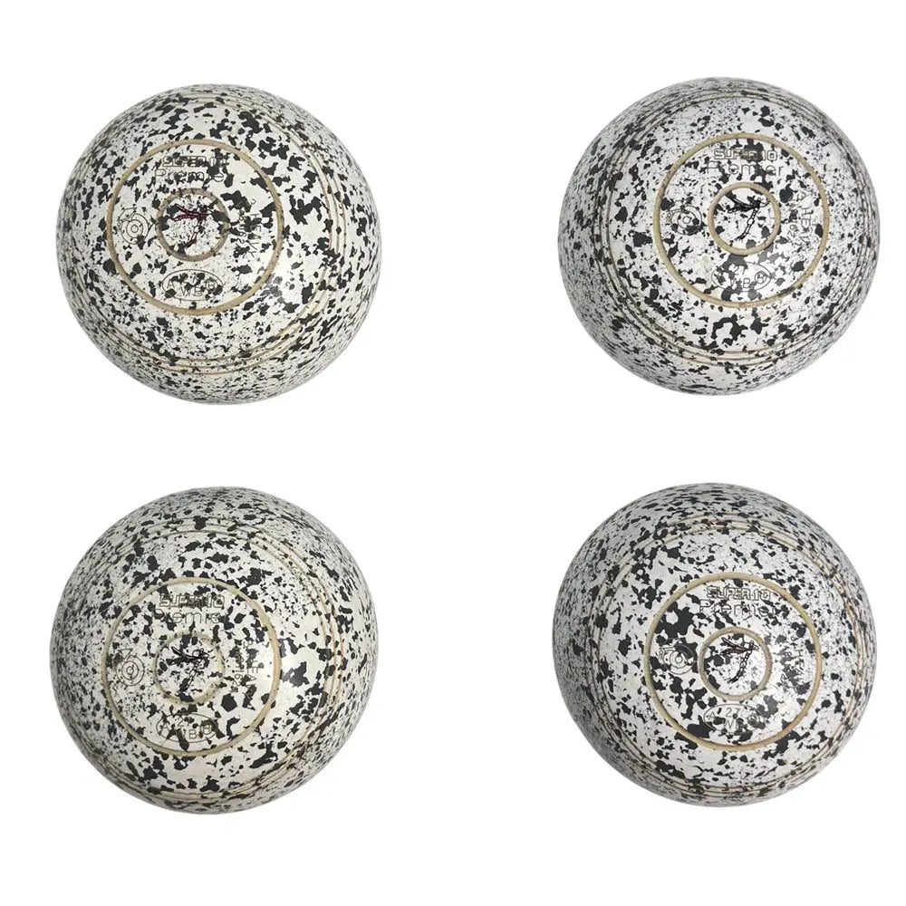 Greenmaster (Pre-Owned) Super 10 Premier Lawn Bowls Size 3 Heavy Non-Gripped - White/Grey - V481162A Greenmaster