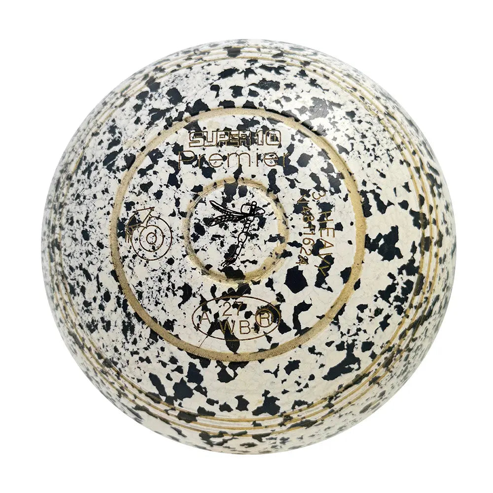 Greenmaster (Pre-Owned) Super 10 Premier Lawn Bowls Size 3 Heavy Non-Gripped - White/Grey - V481162A Greenmaster